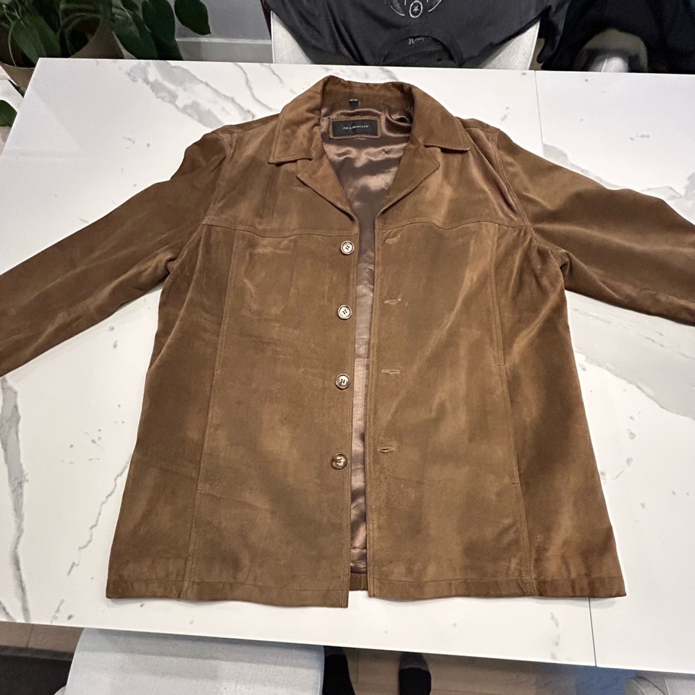 Men’s Brown/Olive Suede Jacket, Sz L
